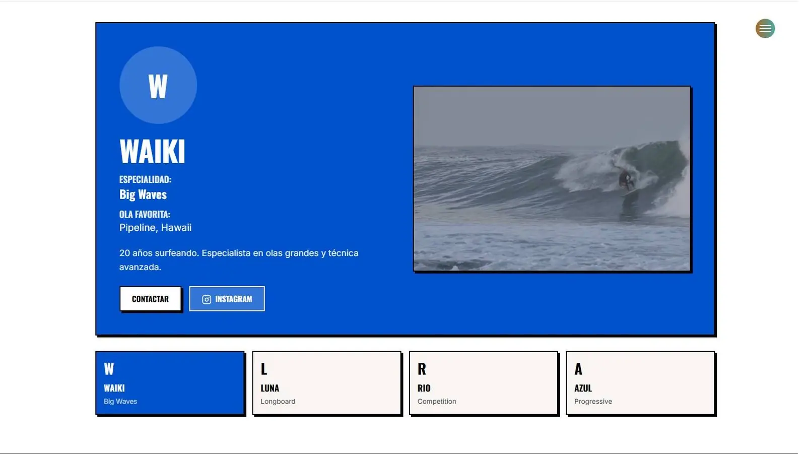 High-performance static experience for a surf academy